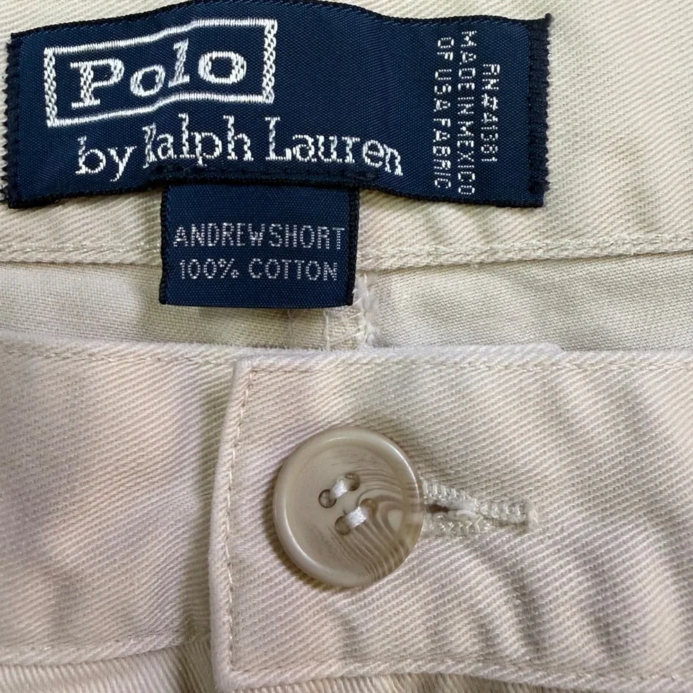 Polo Ralph Lauren Andrew Short Men 38 Beige Pleated Chino Shorts 45832364BA0